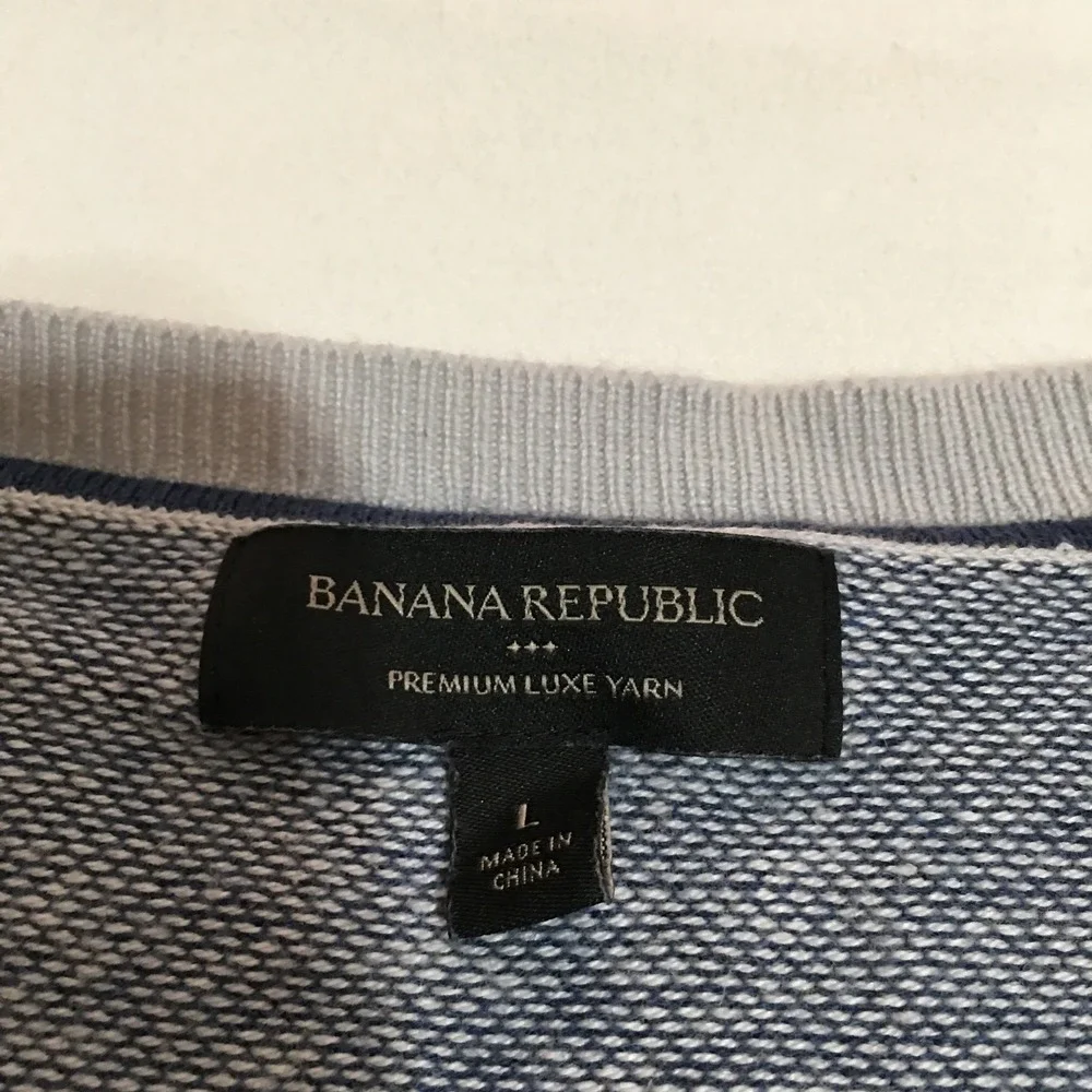 Banana Republic Premium Luxe Yarn Sweater Mens Large Blue Silk Blend Blue